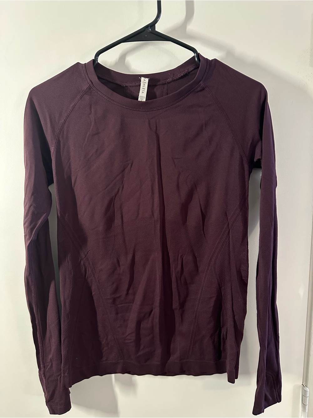 Athleta Long Sleeve Crew Top in Plum
